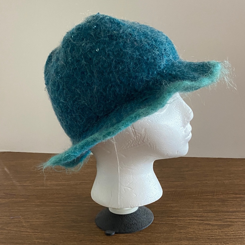 Hand Crafted Felted Cloche / Bucket Hat by Fiber Artist Susan Solomon